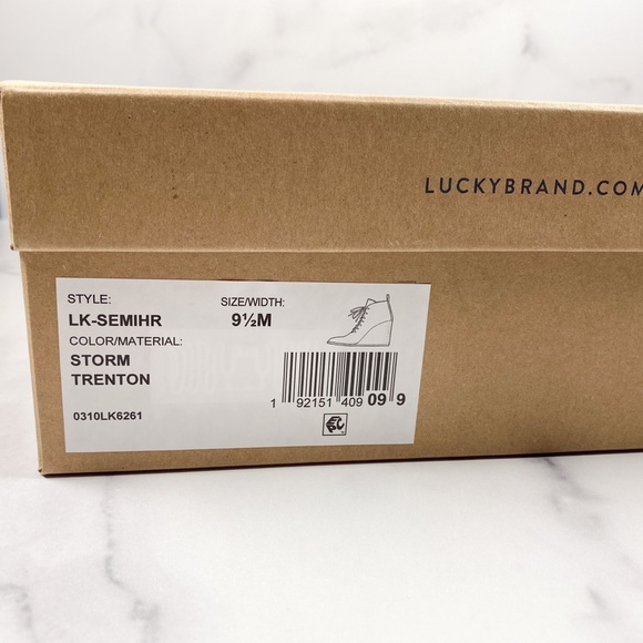 NIB Lucky Brand Yoanna Lace Up Wedge Bootie - Picture 8 of 8